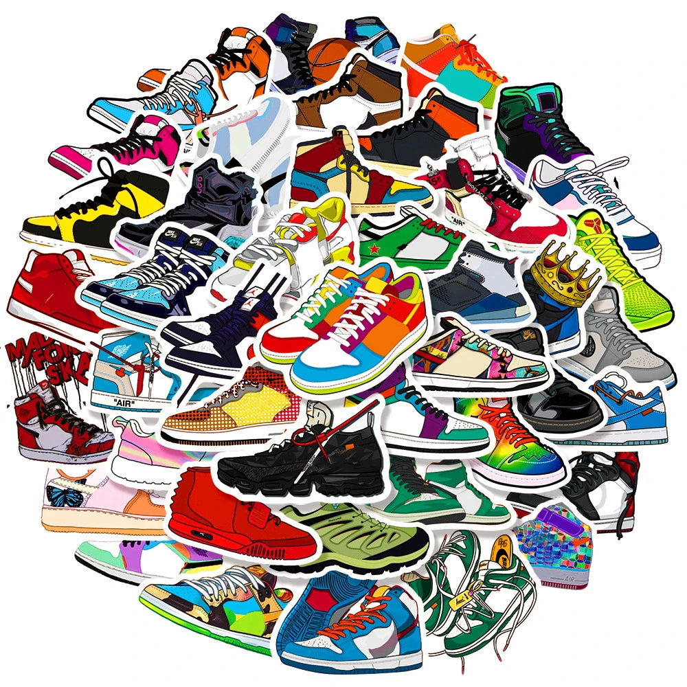 50 Piece Bulk Pack Sneaker Stickers