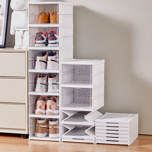 FoldStack Sneaker Organizer: Customizable, Foldable Shoe Storage Solution